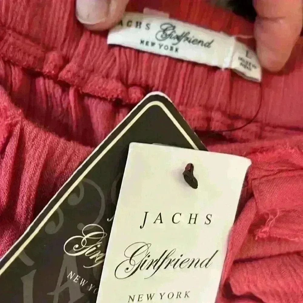 NWT JACHS Girlfriend NY Coral Drawstring Pants Size Large - Picture 4 of 8